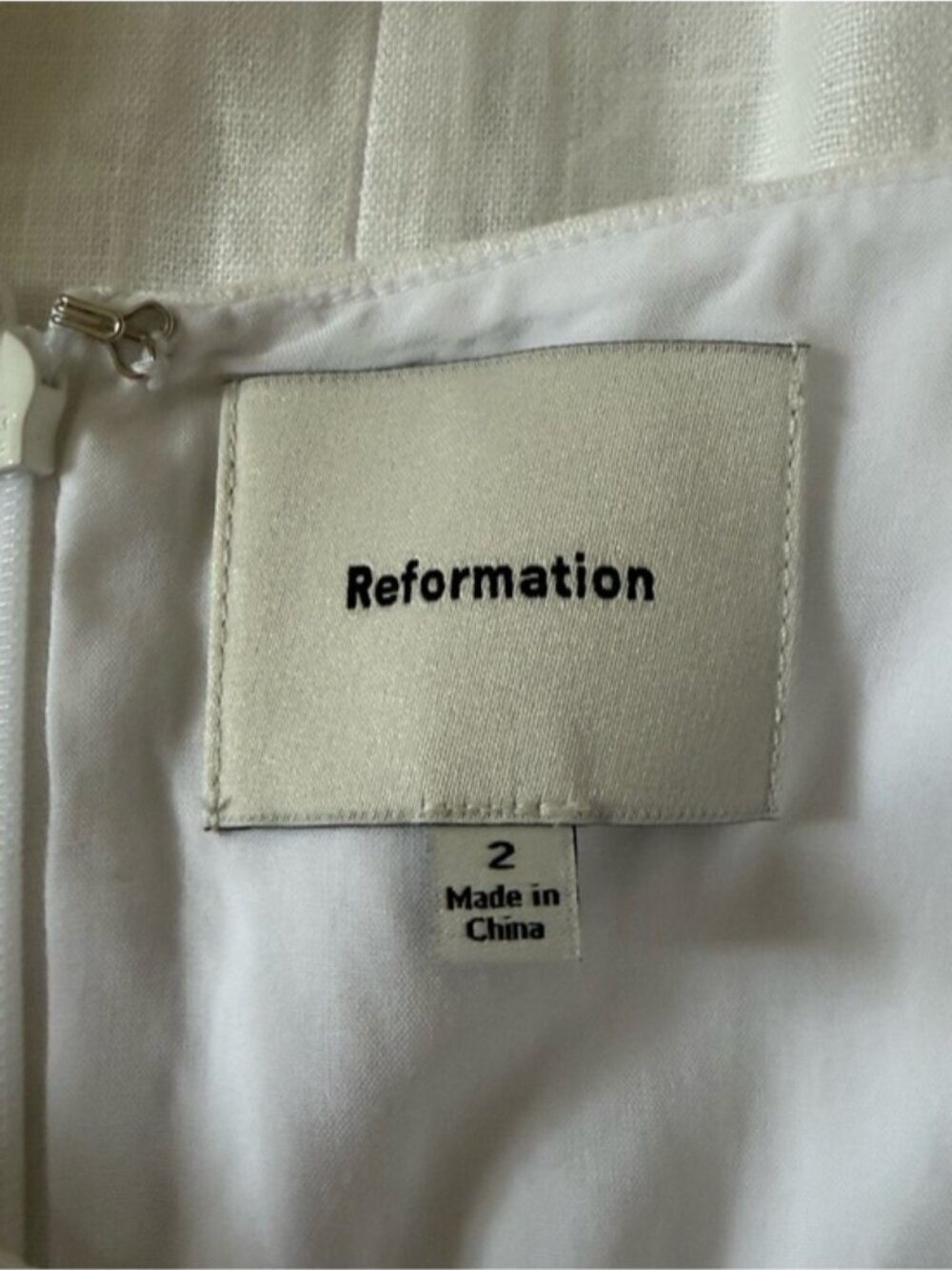 NEW Reformation Adler Linen Midi Smocked Puff Sleeve Dress White | US 2 UK 6 - Picture 12 of 12